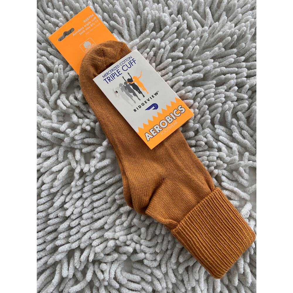 Vintage Ridgeview Aerobic Triple Cuff Socks Size 8 1/2-11